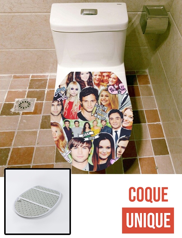 Housse de toilette - Décoration abattant wc Gossip Girl Collage Fan
