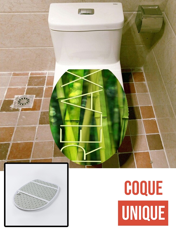 Housse de toilette - Décoration abattant wc green bamboo