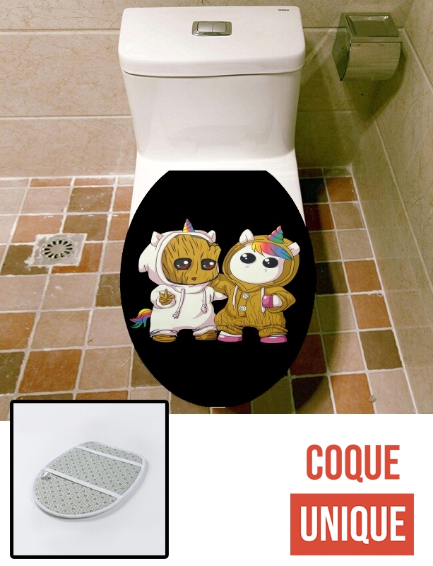 Housse de toilette - Décoration abattant wc Groot x Licorne