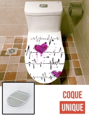 Housse de toilette - Décoration abattant wc Heartbeats