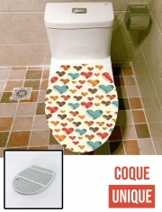 Housse de toilette - Décoration abattant wc Mosaic de coeurs