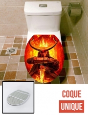 Housse de toilette - Décoration abattant wc Hellboy in Fire