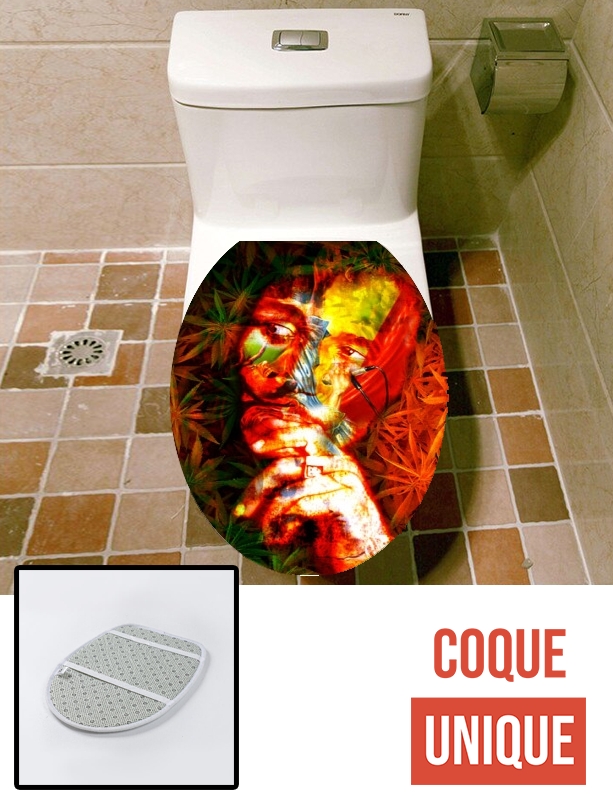 Housse de toilette - Décoration abattant wc Bob Marley Painting Art
