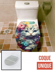 Housse de toilette - Décoration abattant wc I Love Cats v4