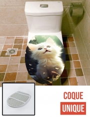 Housse de toilette - Décoration abattant wc I Love Cats v5