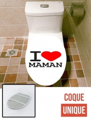 Housse de toilette - Décoration abattant wc I love Maman
