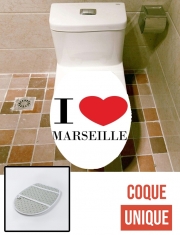 Housse de toilette - Décoration abattant wc I love Marseille