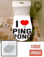 Housse de toilette - Décoration abattant wc I love Ping Pong