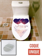 Housse de toilette - Décoration abattant wc I will love you