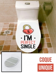 Housse de toilette - Décoration abattant wc Im perfect single - Cadeau pour célibataire