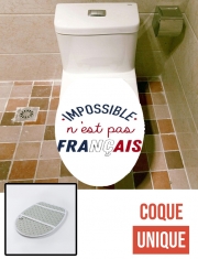 Housse de toilette - Décoration abattant wc Impossible n'est pas Français
