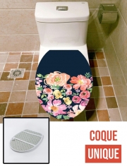 Housse de toilette - Décoration abattant wc Initiale Flower