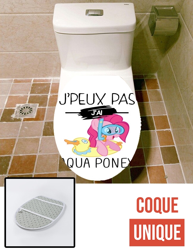 Housse de toilette - Décoration abattant wc Je peux pas jai aqua poney girly