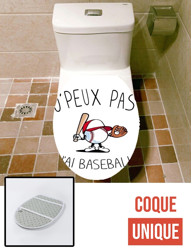 Housse de toilette - Décoration abattant wc Je peux pas j'ai Baseball