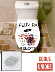Housse de toilette - Décoration abattant wc je peux pas jai belote