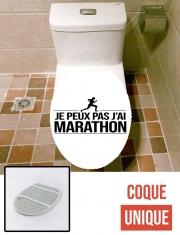Housse de toilette - Décoration abattant wc Je peux pas j'ai marathon