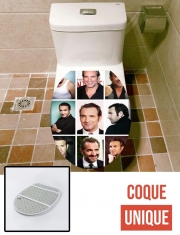 Housse de toilette - Décoration abattant wc Jean Dujardin collage