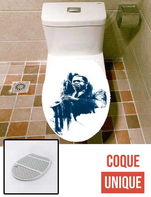 Housse de toilette - Décoration abattant wc John Coltrane Jazz Art Tribute