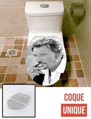 Housse de toilette - Décoration abattant wc johnny hallyday Smoke Cigare Hommage