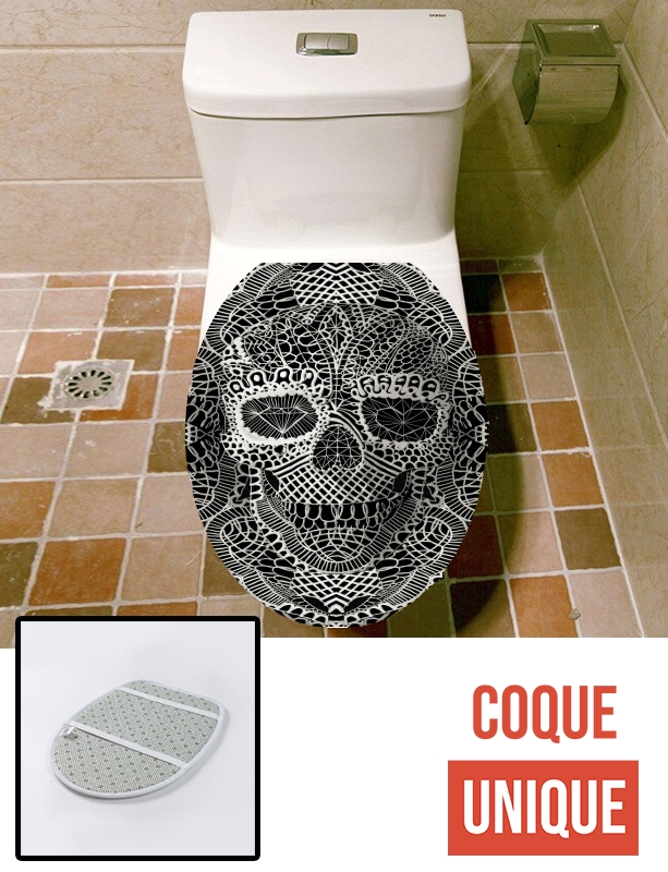 Housse de toilette - Décoration abattant wc Lace Skull