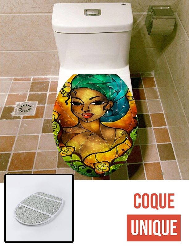 Housse de toilette - Décoration abattant wc Lady Creole
