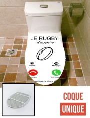 Housse de toilette - Décoration abattant wc Le rugby m'appelle