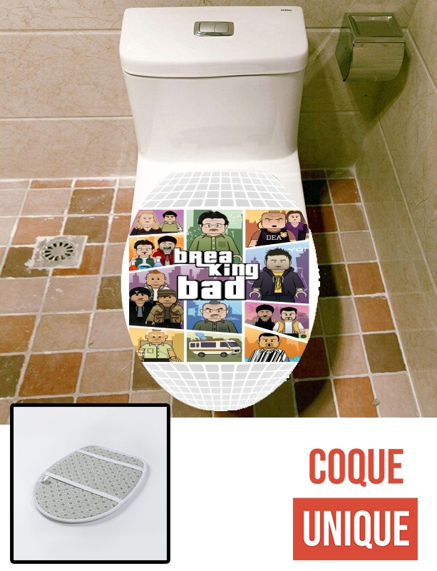 Housse de toilette - Décoration abattant wc Lego: GTA mashup Breaking Bad
