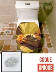Housse de toilette - Décoration abattant wc Lion Geometric Brown