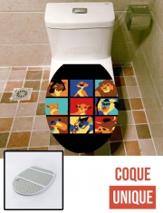 Housse de toilette - Décoration abattant wc Lion pop