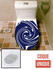 Housse de toilette - Décoration abattant wc Liquid Lines (White)