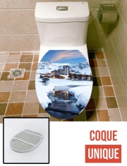 Housse de toilette - Décoration abattant wc Llandscape and ski resort in french alpes tignes