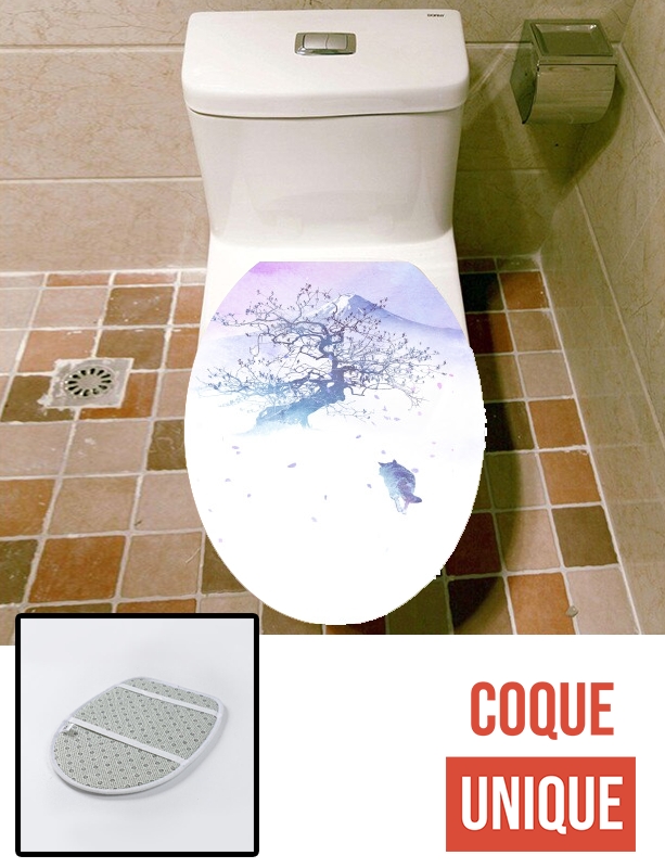 Housse de toilette - Décoration abattant wc Long way to fuji