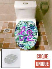 Housse de toilette - Décoration abattant wc Love Floral Vert