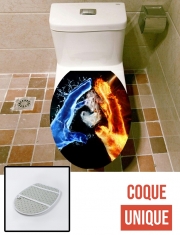 Housse de toilette - Décoration abattant wc Duo d'amour Glace et Flamme