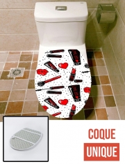 Housse de toilette - Décoration abattant wc Makeup seamless pattern