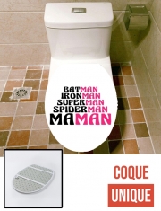 Housse de toilette - Décoration abattant wc Maman Super heros