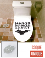 Housse de toilette - Décoration abattant wc Manus manum lavat