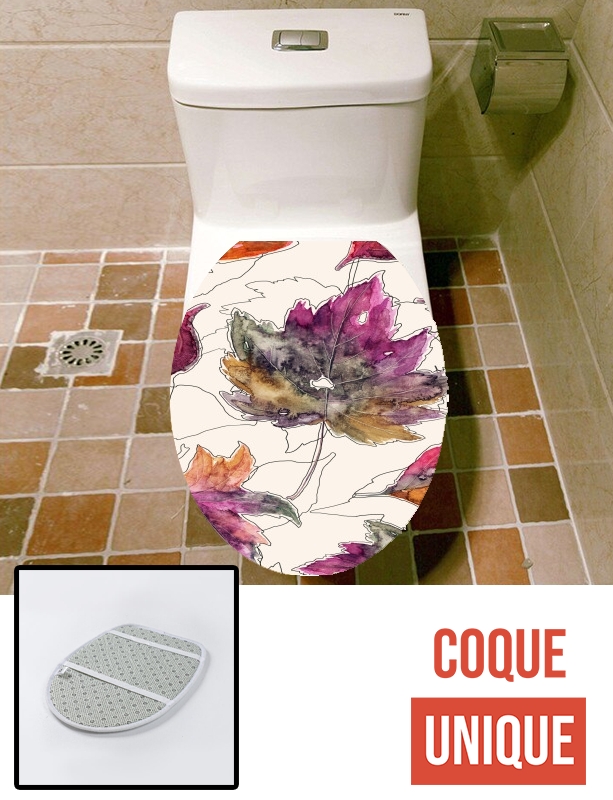 Housse de toilette - Décoration abattant wc Maple Pattern