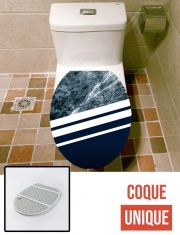 Housse de toilette - Décoration abattant wc Marble Navy