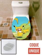 Housse de toilette - Décoration abattant wc Mario mashup Pikachu Impact-hoo!