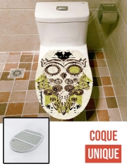 Housse de toilette - Décoration abattant wc Hiboux mécanique