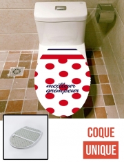 Housse de toilette - Décoration abattant wc Meilleur grimpeur Pois rouge