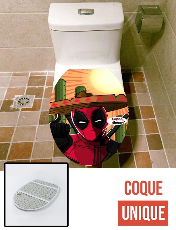 Housse de toilette - Décoration abattant wc Mexican Deadpool