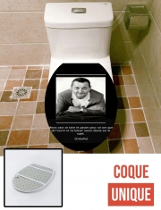 Housse de toilette - Décoration abattant wc Mieux vaut se taire Citation Coluche