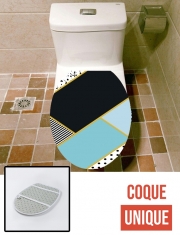 Housse de toilette - Décoration abattant wc Minimal Blue Style 