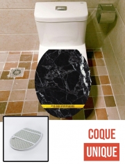 Housse de toilette - Décoration abattant wc Minimal Marbre Noir