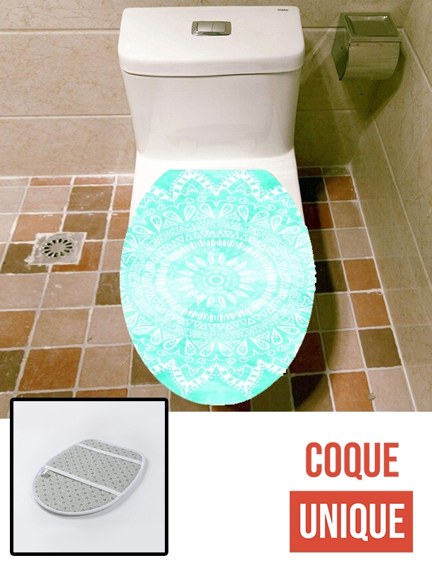 Housse de toilette - Décoration abattant wc Mint Bohemian Flower Mandala