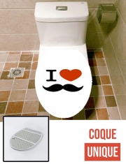 Housse de toilette - Décoration abattant wc I Love Moustache