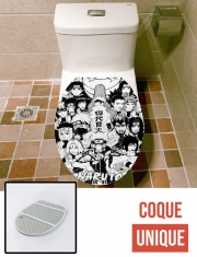 Housse de toilette - Décoration abattant wc Naruto Black And White Art