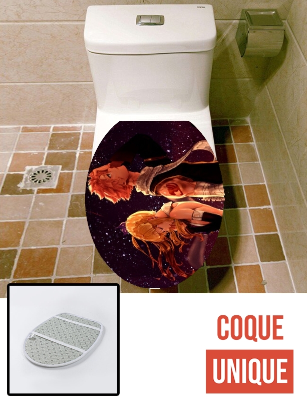 Housse de toilette - Décoration abattant wc natsu dragneel x lucy heartfilia